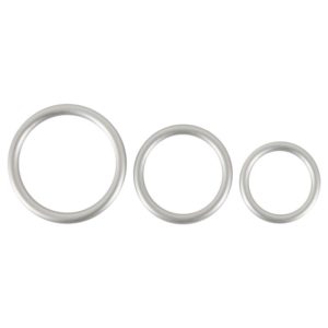 3-teiliges Penisring-Set „Metallic Silicone Cock Ring Set“