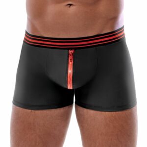 Pants im Mattlook mit auffälligem roten Reißverschluss