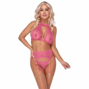 3-teiliges Straps-Set aus weicher Stretch-Spitze