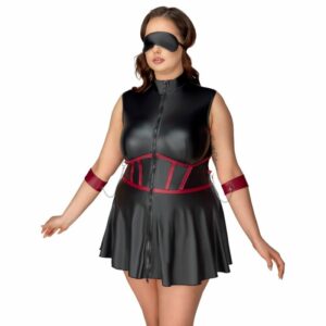 Kleid im Mattlook inklusive Armfesseln und Augenmaske