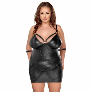 Kleid im edlen Mattlook mit abnehmbaren Handfesseln